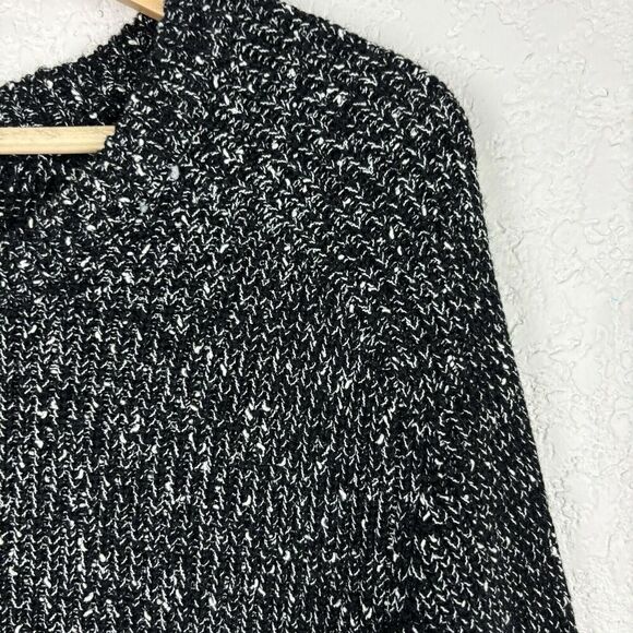 Magaschoni Wool Blend Marled Black White Knit Pullover Sweater Mens Size Large - Picture 2 of 6